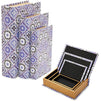 Books Storage Box for Home Decor, Portuguese Tiles (3 Sizes, 3 Pieces)