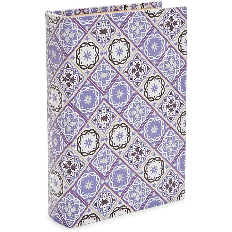 Books Storage Box for Home Decor, Portuguese Tiles (3 Sizes, 3 Pieces)