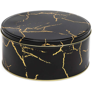 Juvale Black Marble Metal Tins with Lids, Kitchen Canisters (3 Sizes, 3 Pack)