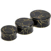 Juvale Black Marble Metal Tins with Lids, Kitchen Canisters (3 Sizes, 3 Pack)