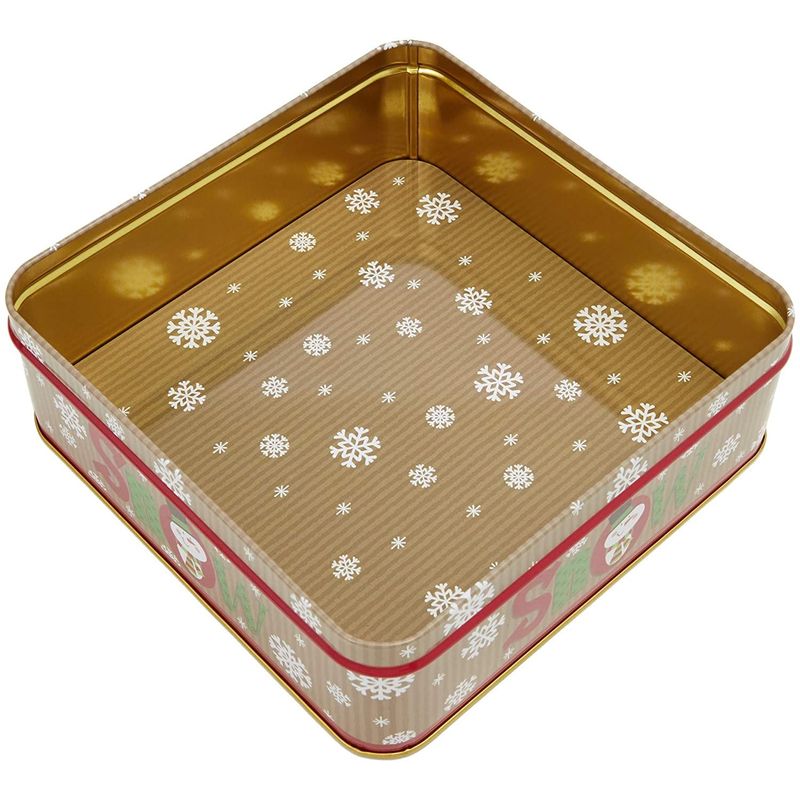 Small Christmas Cookie Tins with Transparent Lids for Gift Giving