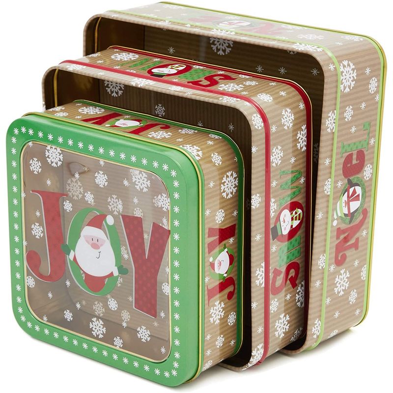 Joyin | Christmas Cookie Tins with Lids