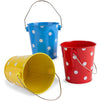 Juvale Mini Metal Buckets with Handles, Polka Dot Pails for Party Favors (6 Pack)