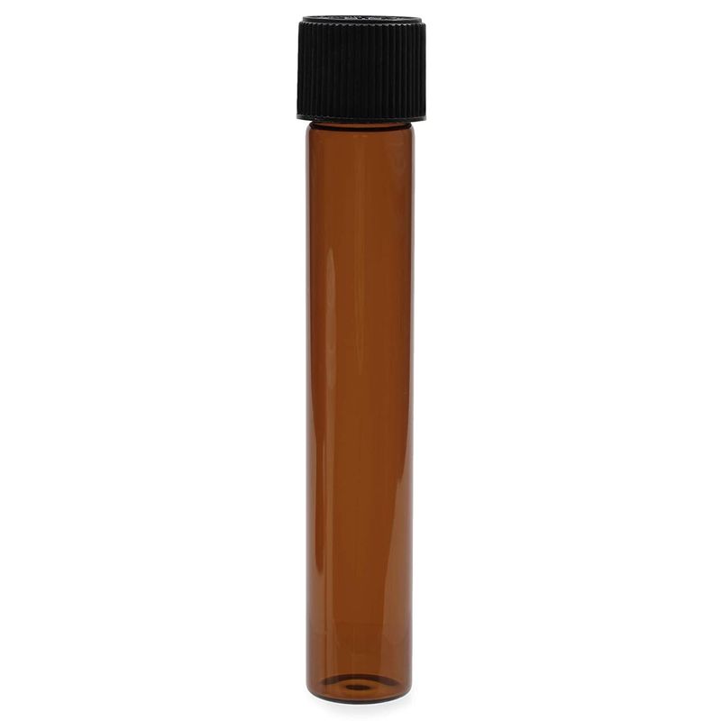Amber Glass Test Tubes with Screw Caps (1 Dram, 24 Pack)