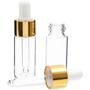 Clear Glass Dropper Bottles for Beauty (0.33 Ounces, 24 Pack)