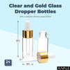Clear Glass Dropper Bottles for Beauty (0.33 Ounces, 24 Pack)