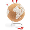 Cork Globe, 6 Push Pins, Educational World Map for Desktop (7.87 x 9.84 in)