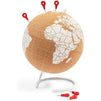 Mini Cork Globe, 6 Push Pins, Educational World Map for Desktop (5.9 x 7.87 in)