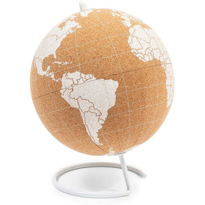 Mini Cork Globe, 6 Push Pins, Educational World Map for Desktop (5.9 x 7.87 in)