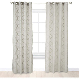 Grey Grommet Curtain Panels, Room Darkening Curtains (54 x 84 in, Set of 2)
