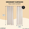 Grommet Curtain Panels, Sheer Pink Faux Linen (54 x 84 Inches, 2 Pack)