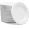 Small White Sugarcane Bagasse Plates, Round Dessert Plates (6 In, 125 Pack)