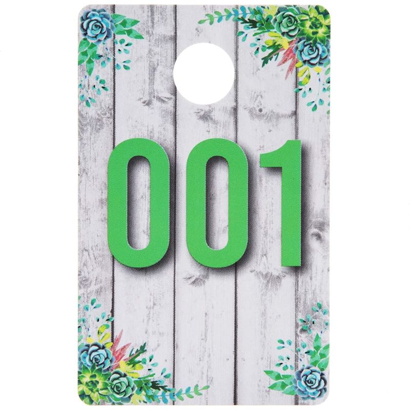 Live Sale Plastic Reversed Mirrored Number Tags, 001-100 (2.15 x 3.3 in, 100 Pack)