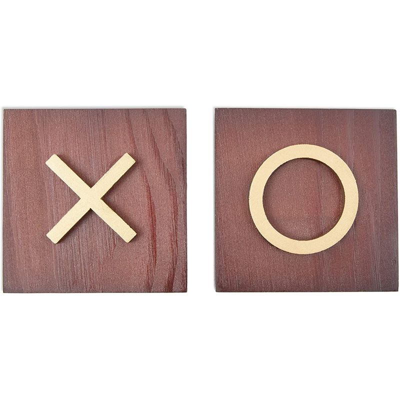 Wooden Tic Tac Toe Coffee Table Game (9.5 x 9.5 in, 10 Pieces)