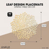Decorative Vinyl Placemat in Gold Leaf Design (14.4 in, 10 Pack)