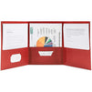 Pocket Folders, Red Tri-Fold File Organizers (11.5 x 9 Inches, 24 Pack)