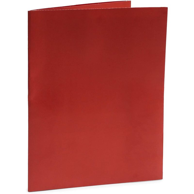Pocket Folders, Red Tri-Fold File Organizers (11.5 x 9 Inches, 24 Pack)