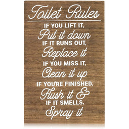Juvale Funny Bathroom Decor, Wooden Bathroom Wall Sign (9 x 14 Inches)
