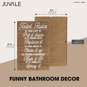Juvale Funny Bathroom Decor, Wooden Bathroom Wall Sign (9 x 14 Inches)