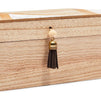 Decorative Box with Lid and Tassel, Wooden Jewelry Storage (9.5 x 6 x 3 In)