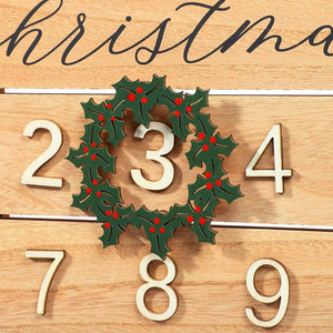 Juvale Wooden Advent Calendar with Christmas Wreath, Holiday Countdown (10 x 16.1 Inches)