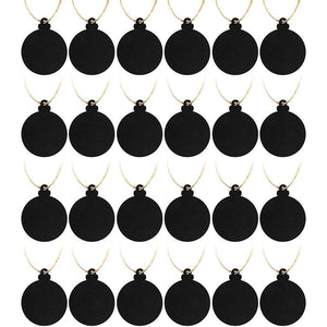 Unfinished Chalkboard Christmas Tree Ornaments for Crafts (24 Pack)