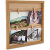 Juvale Wooden Picture Frame with 4 Clips, Rustic Wall Decor (12 x 12 in)
