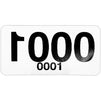 Reverse Number Stickers for Live Sale, Numbers 0001-0500 (2 x 1 in, 500 Pack)