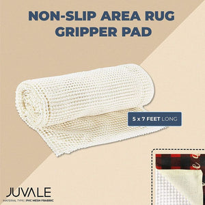 Nonslip Area Rug Gripper Pad for Hardwood Floors, Box Weave (White, 5 x 7 Feet)