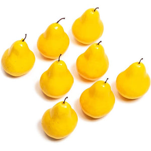 Juvale Artificial Pears, Yellow Faux Fruit Decor (4.3 Inches, 8 Pack)