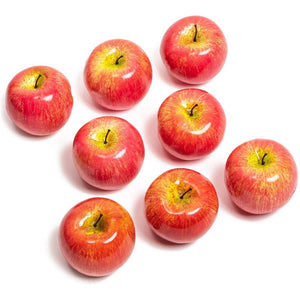 Juvale Artificial Red Apples, Faux Fruit Decor (2.5 Inches, 8 Pack)