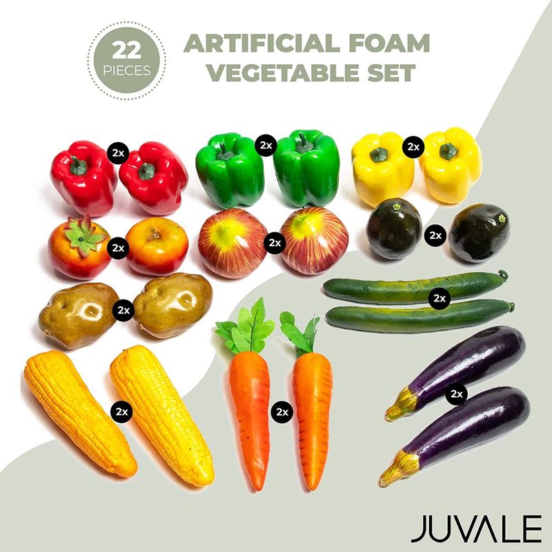 Juvale Artificial Vegetables, Faux Vegetable Decor (22 Pieces)
