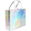 Reusable Grocery Tote Bag with Handles, Holographic (14 x 12 x 5 In, 24 Pack)