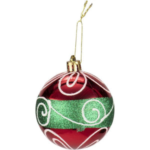 Glitter Christmas Tree Ball Ornaments (6 Colors, 2.6 Inches, 24 Pack)