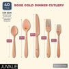 Rose Gold Stainless Steel Cutlery, Flatware Set for 8 (40 Pieces)