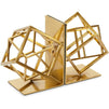 Metal Bookends, Geometric Non-Skid Book Holders (5 x 5.5 x 3.1 in)