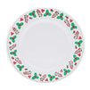 Christmas Party Plates, Reusable Party Supplies, Holly and Mistletoe Design (9 In, 24 Pack)