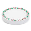 Christmas Party Plates, Reusable Party Supplies, Holly and Mistletoe Design (9 In, 24 Pack)