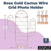 Juvale Rose Gold Cactus Wire Grid Photo Holder, Picture Display (13 x 17 Inches)