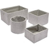 Juvale Fabric Basket Storage Containers, 4 Sizes (Grey, 4 Pieces)