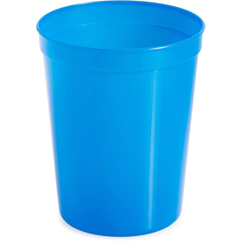 Blue Stadium Cups, Reusable Plastic Party Tumblers (16 oz, 16 Pack)