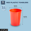 Red Stadium Cups, Reusable Plastic Party Tumblers (16 oz, 16 Pack)