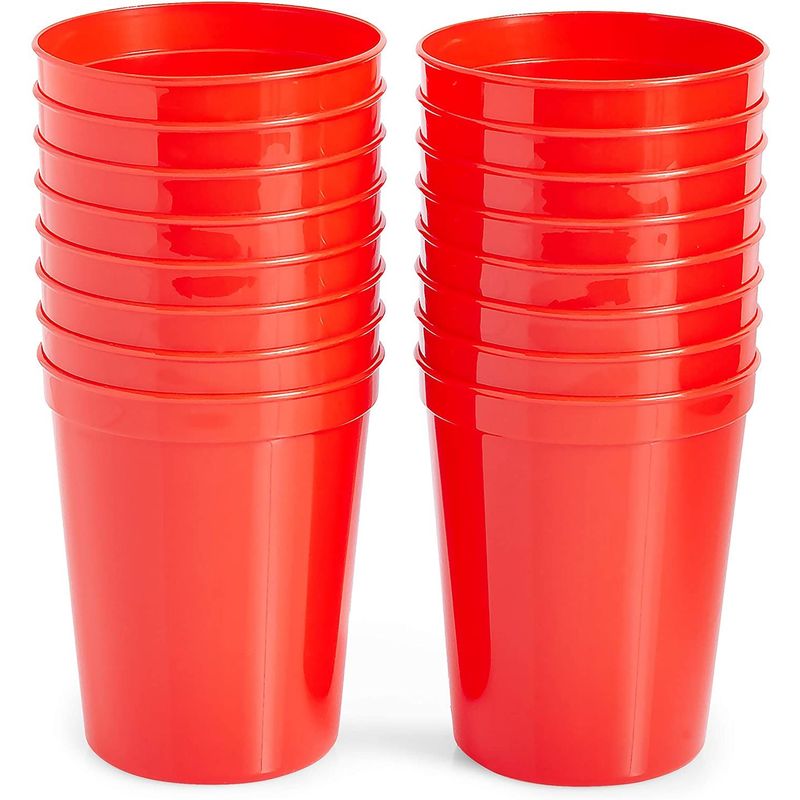 Juvale 16-pack Reusable Plastic Cup Party Tumblers Stadium Cups