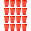 Red Stadium Cups, Reusable Plastic Party Tumblers (16 oz, 16 Pack)