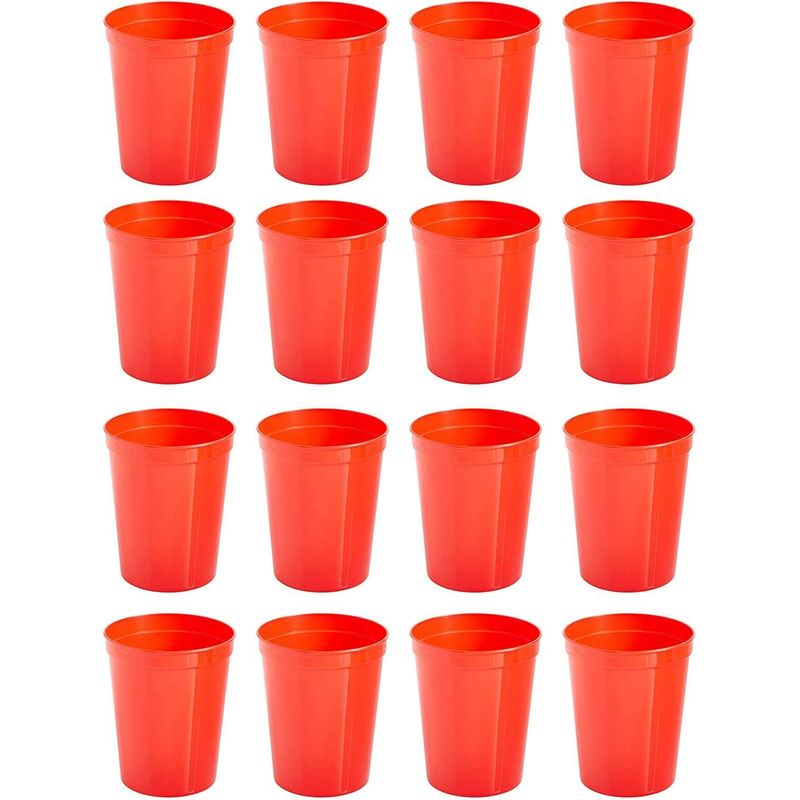 Juvale 16-pack Reusable Plastic Cup Party Tumblers Stadium Cups, White, 16  Oz : Target
