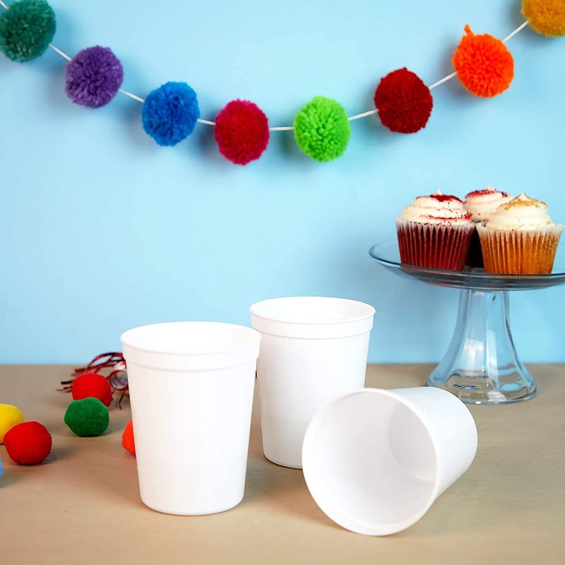 White 16 oz Plastic Cups