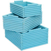 Blue Wooden Crate Nesting Boxes for Storage (3 Sizes, 3 Pieces)