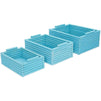 Blue Wooden Crate Nesting Boxes for Storage (3 Sizes, 3 Pieces)