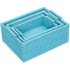 Blue Wooden Crate Nesting Boxes for Storage (3 Sizes, 3 Pieces)