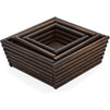 Wooden Crate Nesting Boxes for Storage (3 Sizes, Dark Brown, 3 Pieces)